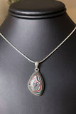 Sterling Silver and Motor Agate Fordite Necklace #2231